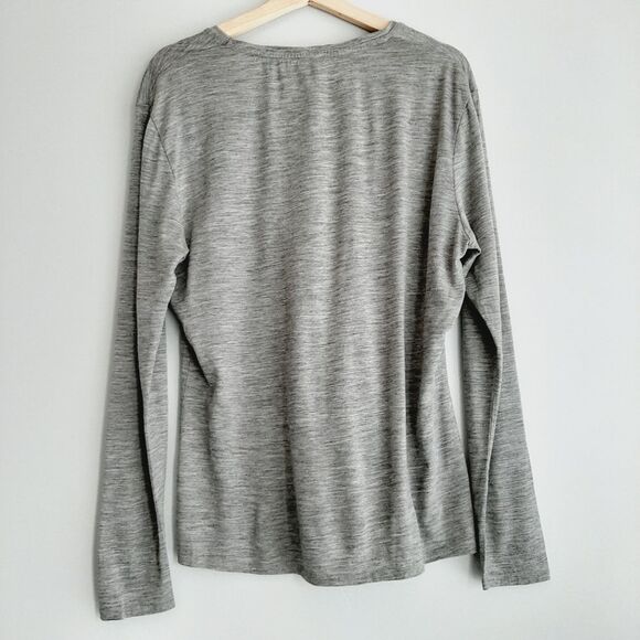 SEG'MENTS | 100% Merino Wool Long Sleeve Base Layer Top V-Neck Gray Sz XL - Picture 6 of 10